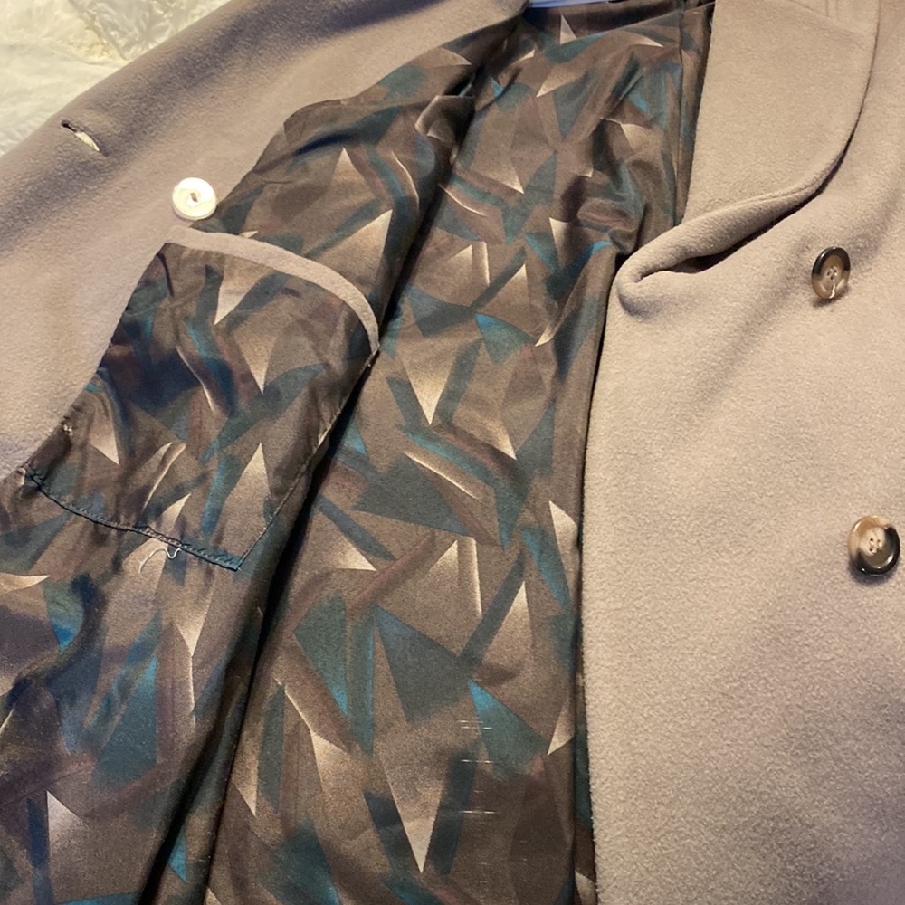 Vintage trench double breasted wool coat in dry cleaned & good condition - Picture 4 of 8